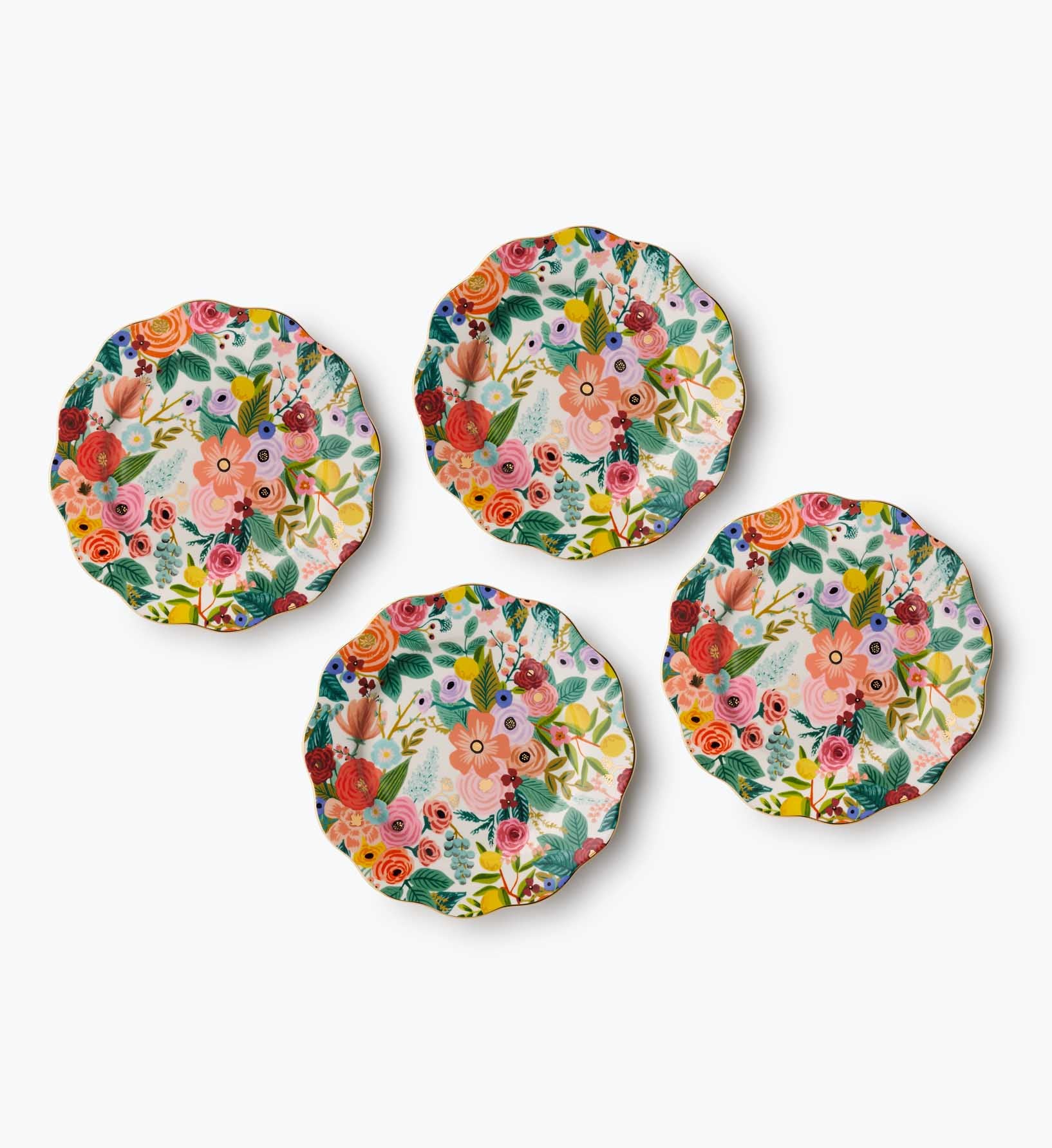 Porcelain Dessert Plate Set - Garden Party