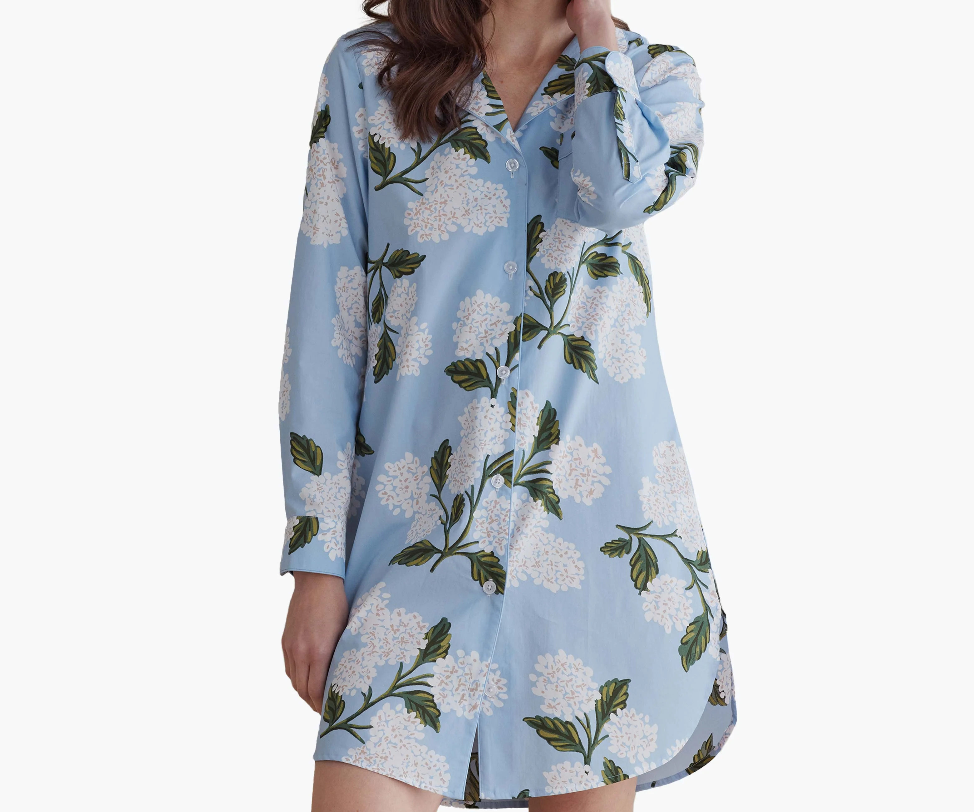 Poplin Nightshirt - Hydrangea
