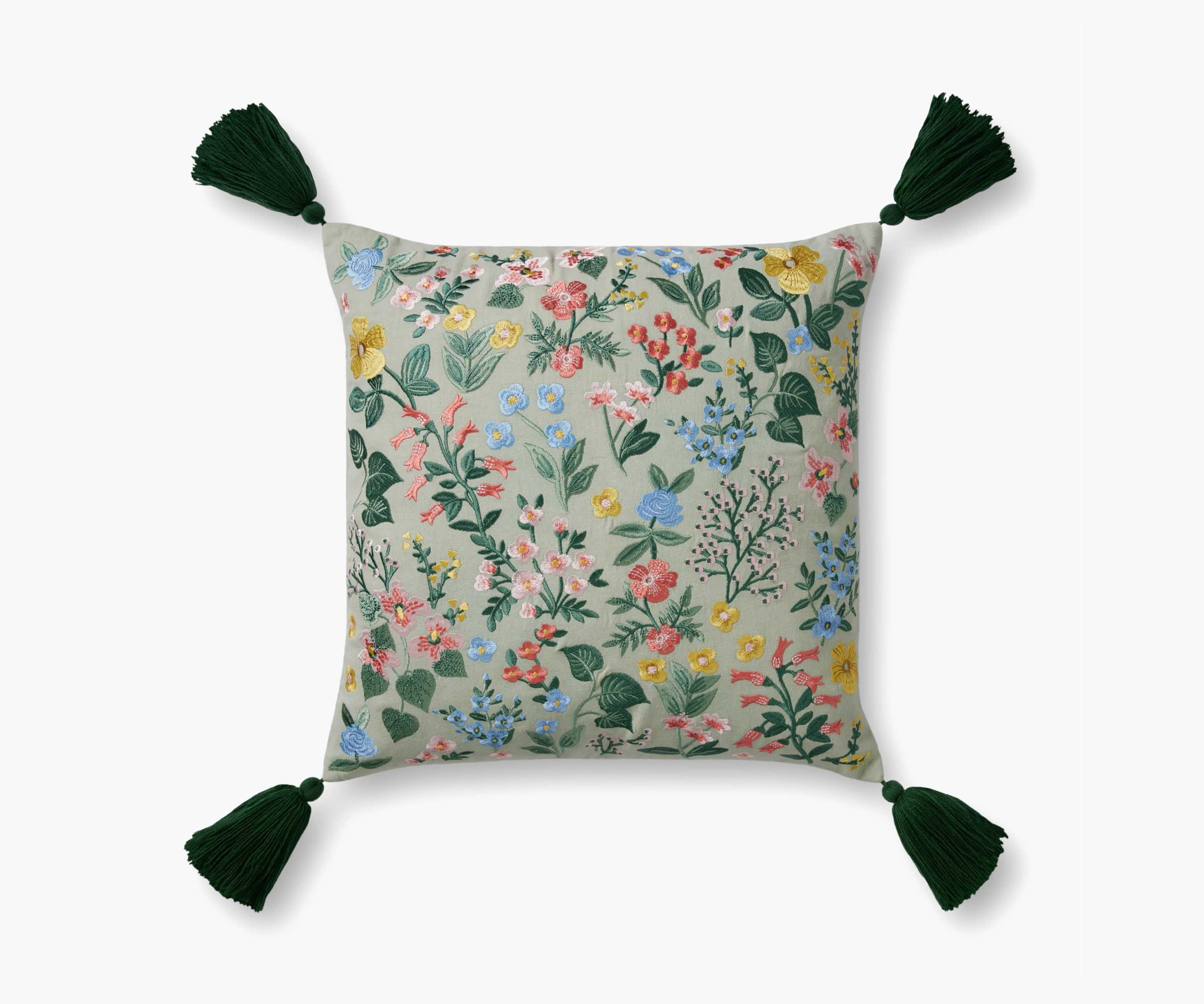 Mayfair Embroidered Pillow - Mint