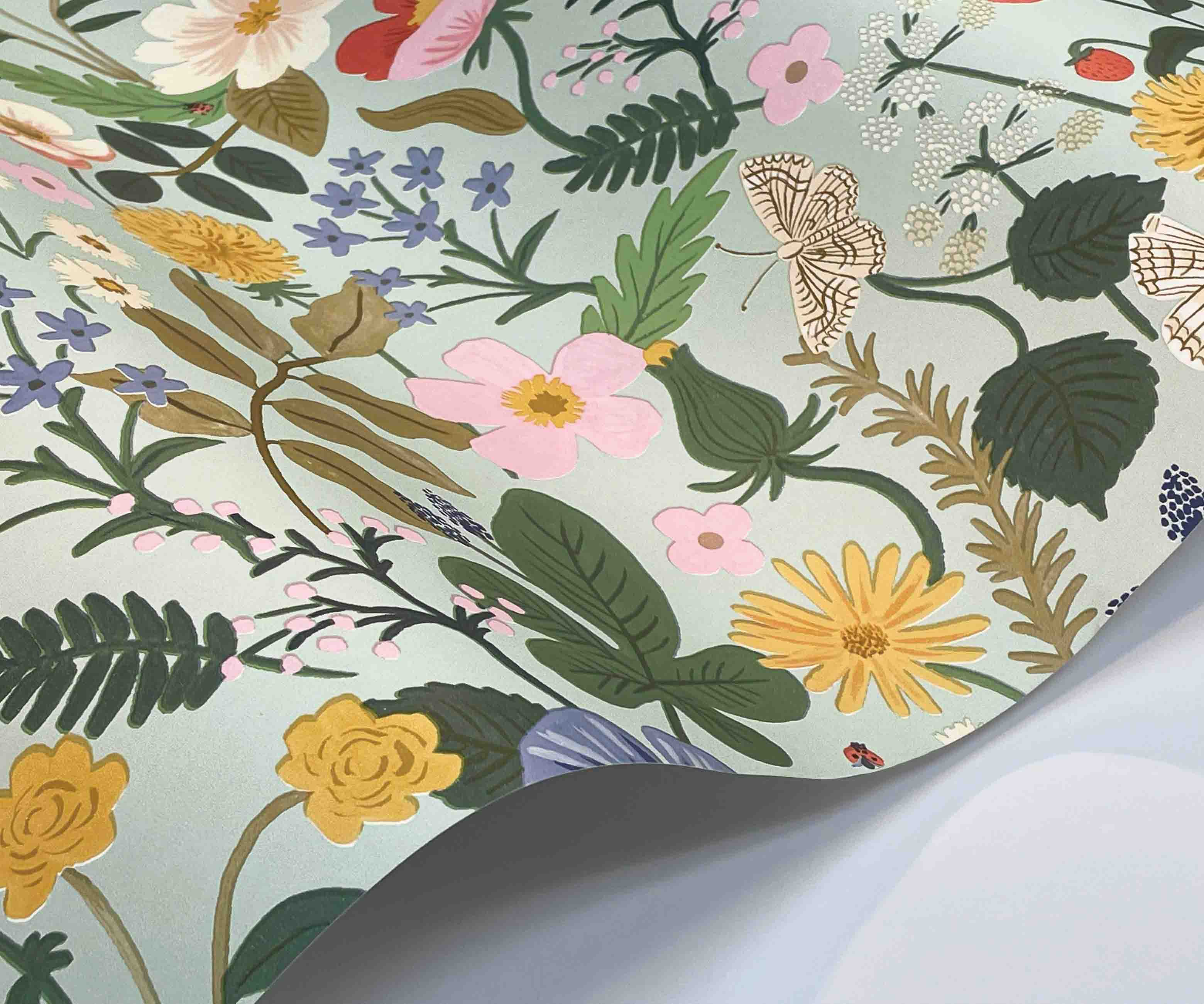 Strawberry Fields Wallpaper Sample - Mint