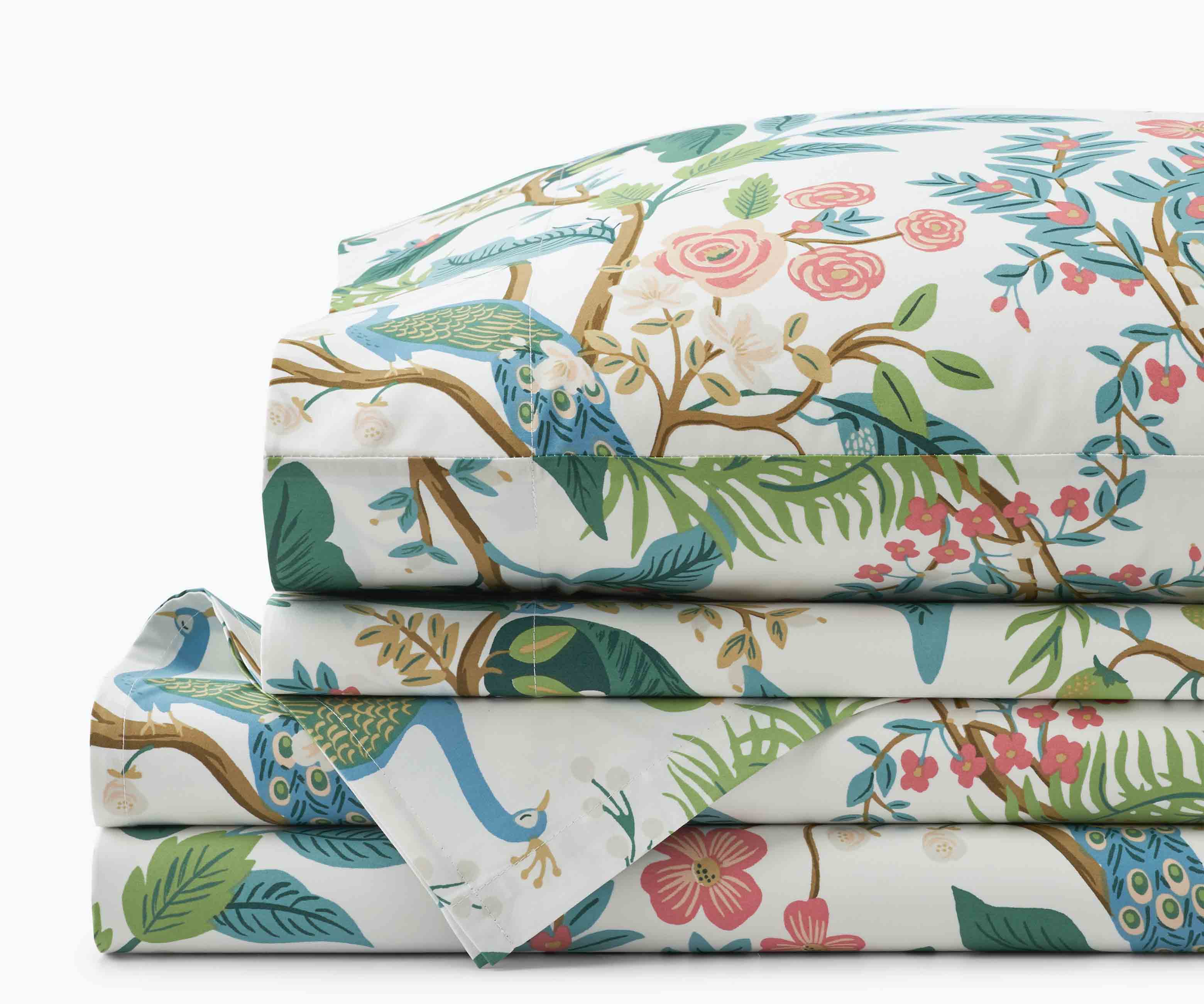 Sateen Sheet Set - Peacock White