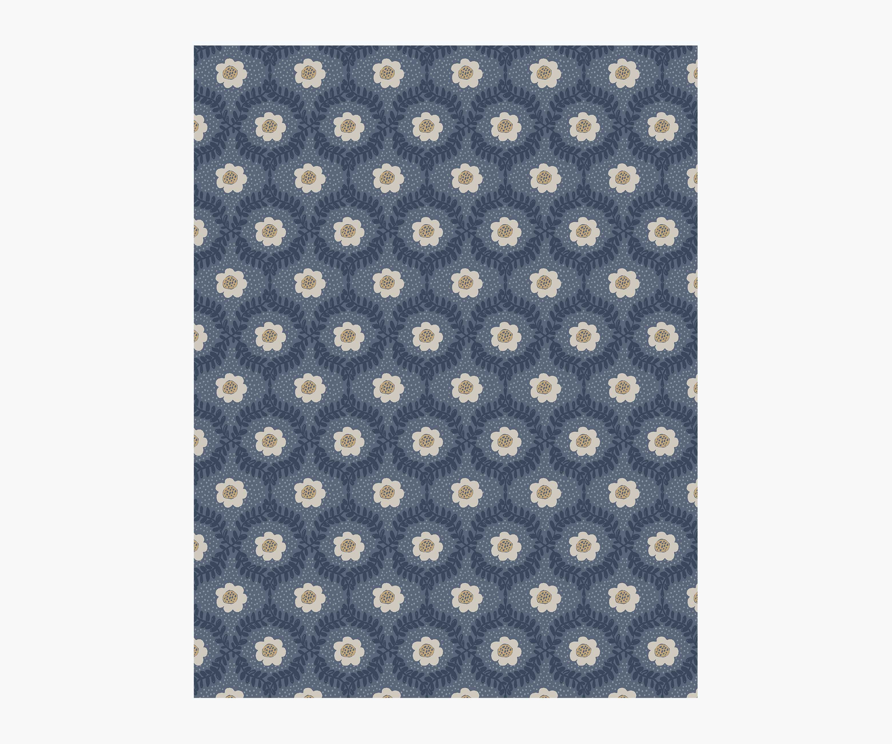 Emma Wallpaper Sample - Navy