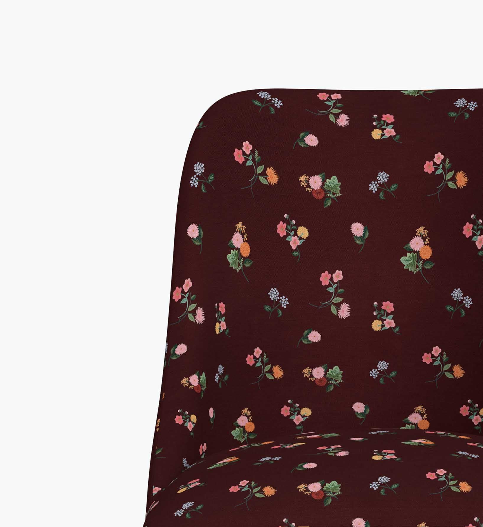 Oxford Desk Chair - Ditsy Dahlia Burgundy
