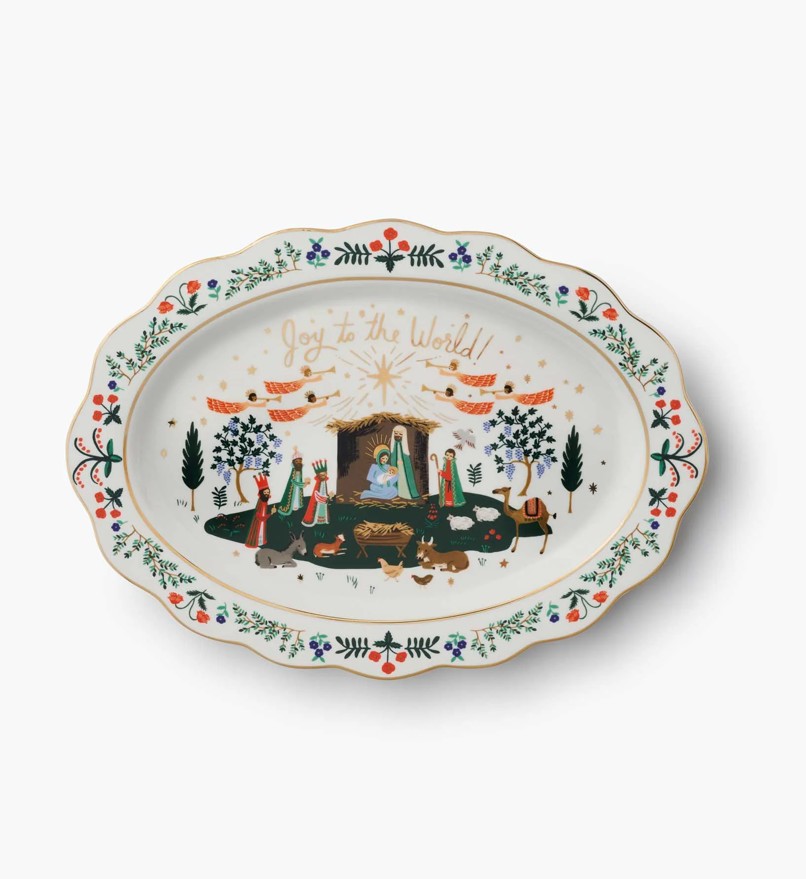 Large Porcelain Serving Platter - Nativity