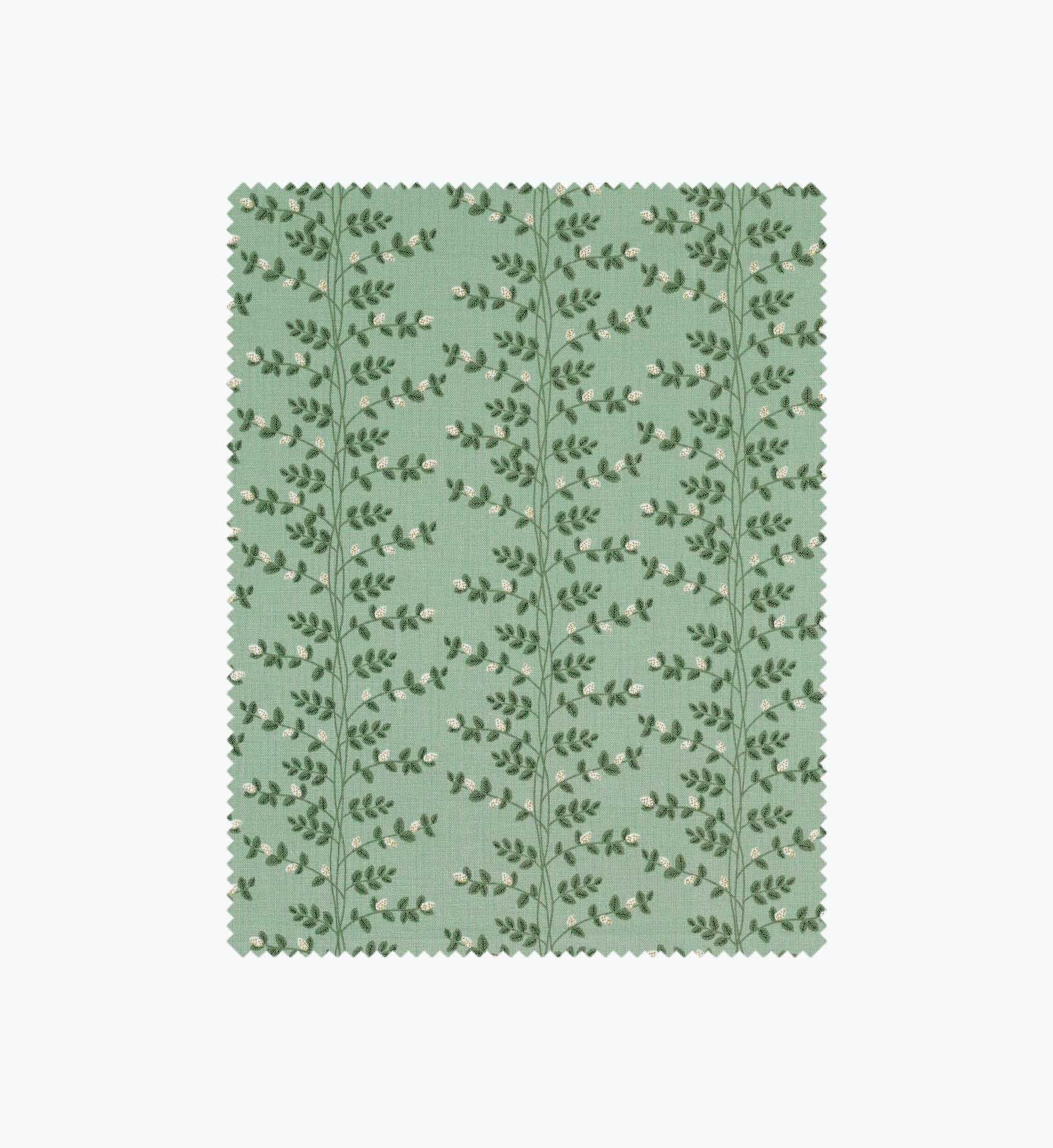 Climbing Vines Cotton Metallic Fabric - Sage