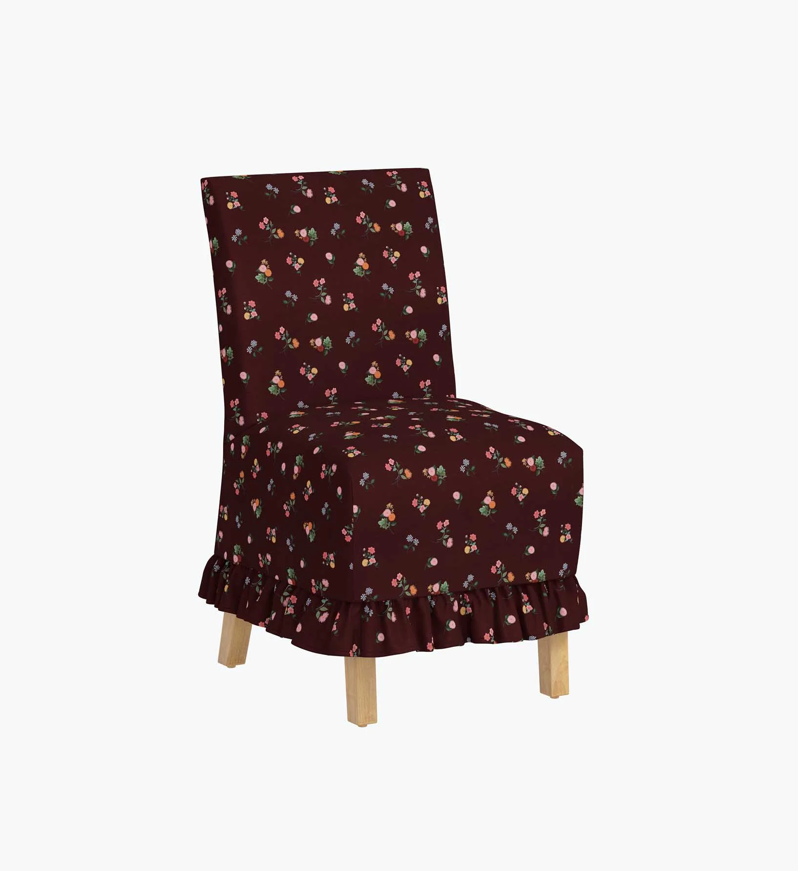 Louise Slipcover Dining Chair - Ditsy Dahlia Burgundy