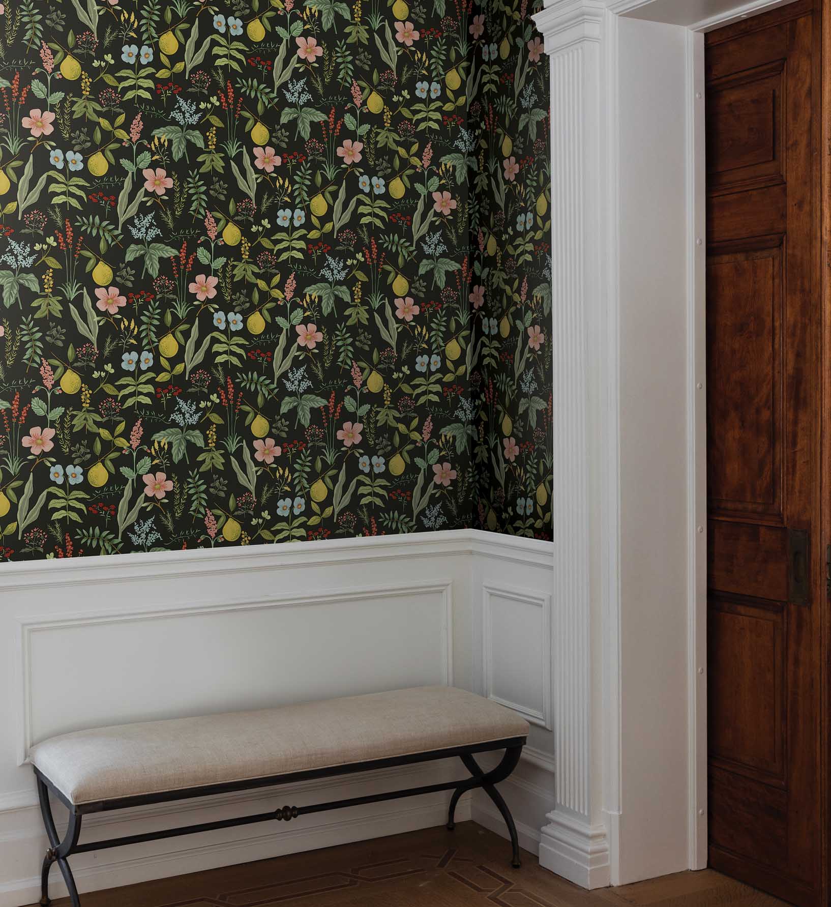 Herb Garden Peel & Stick Wallpaper - Black