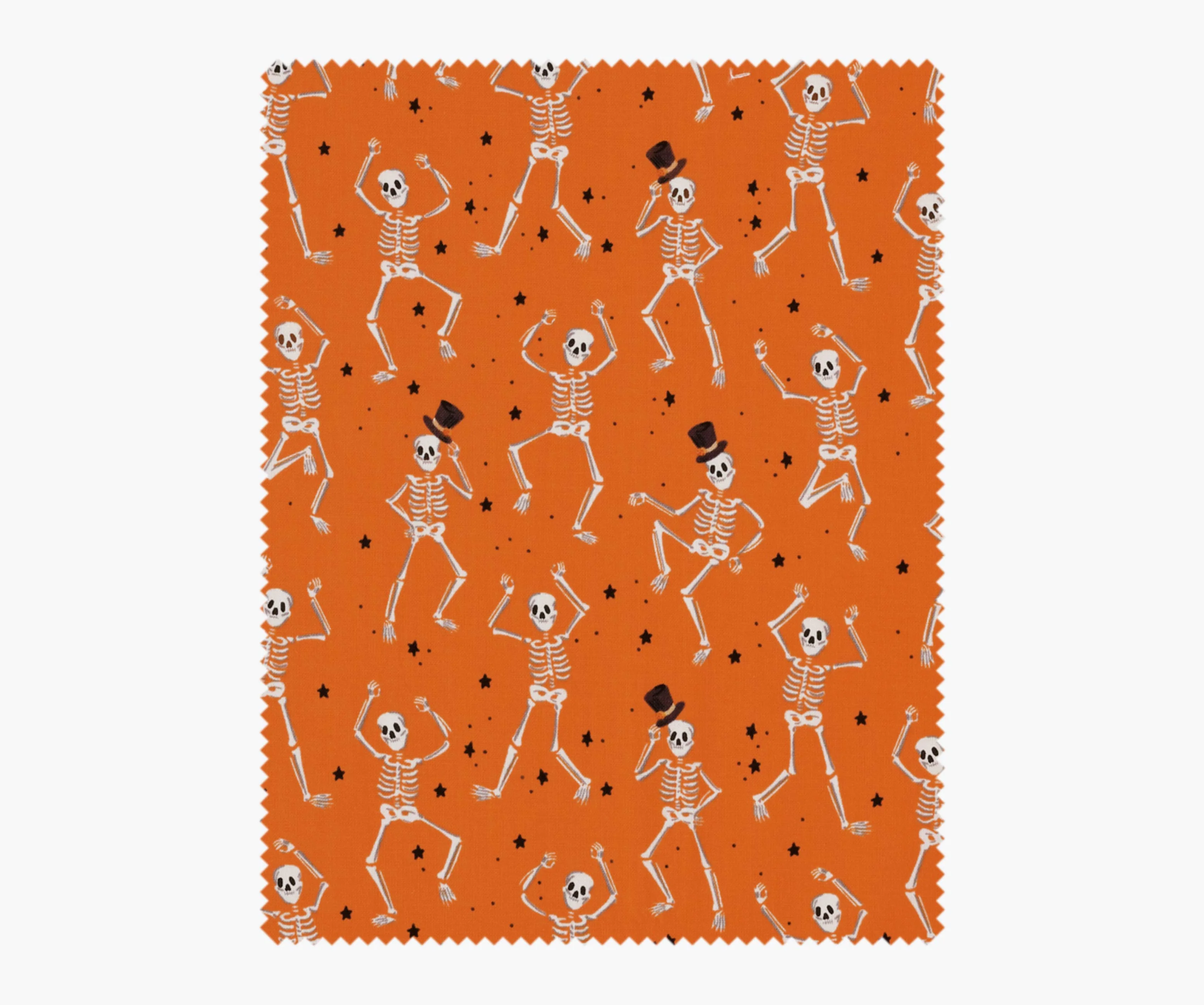 Skeletons Cotton Fabric - Orange
