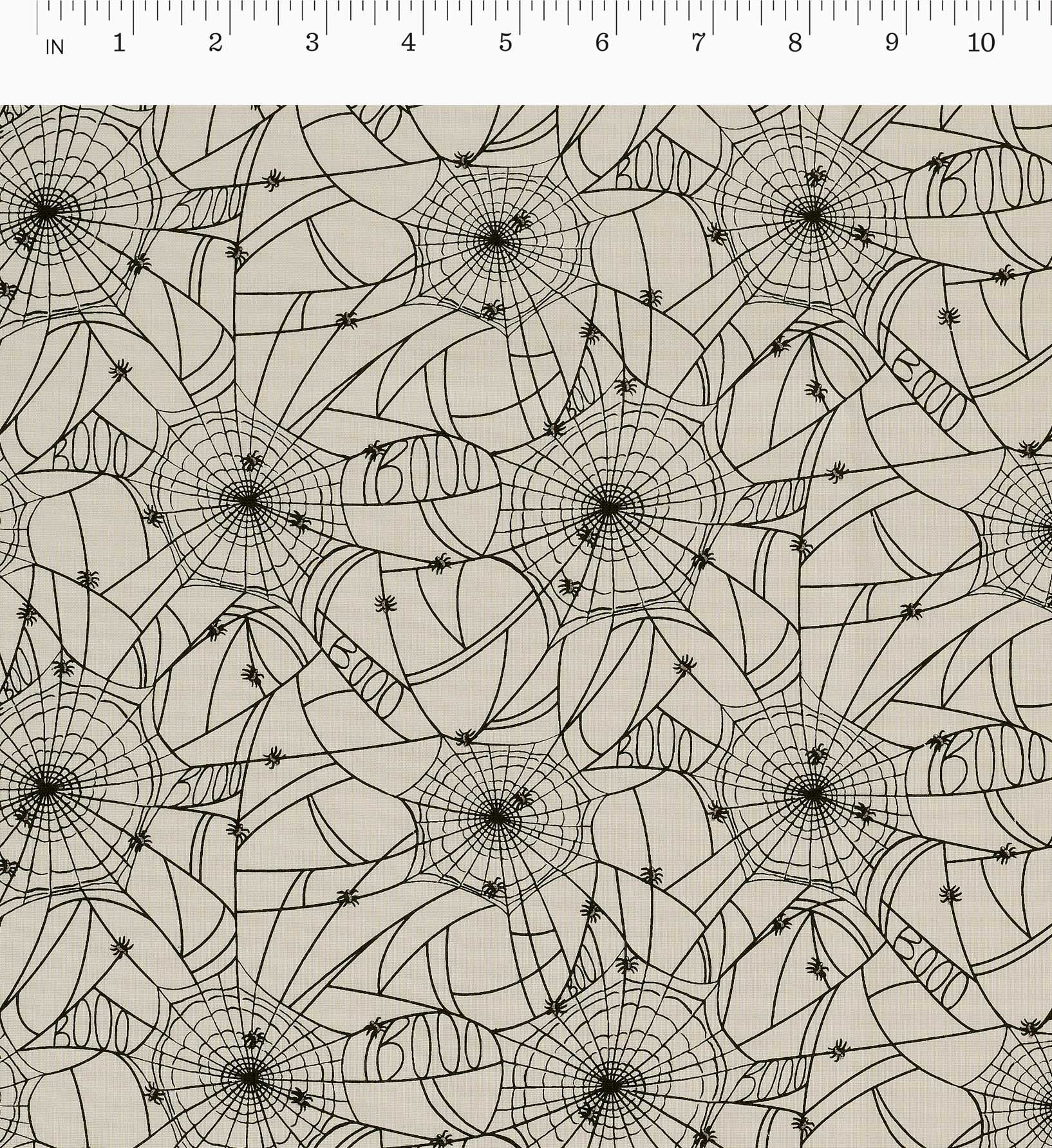 Spider Webs Cotton Fabric - Cream