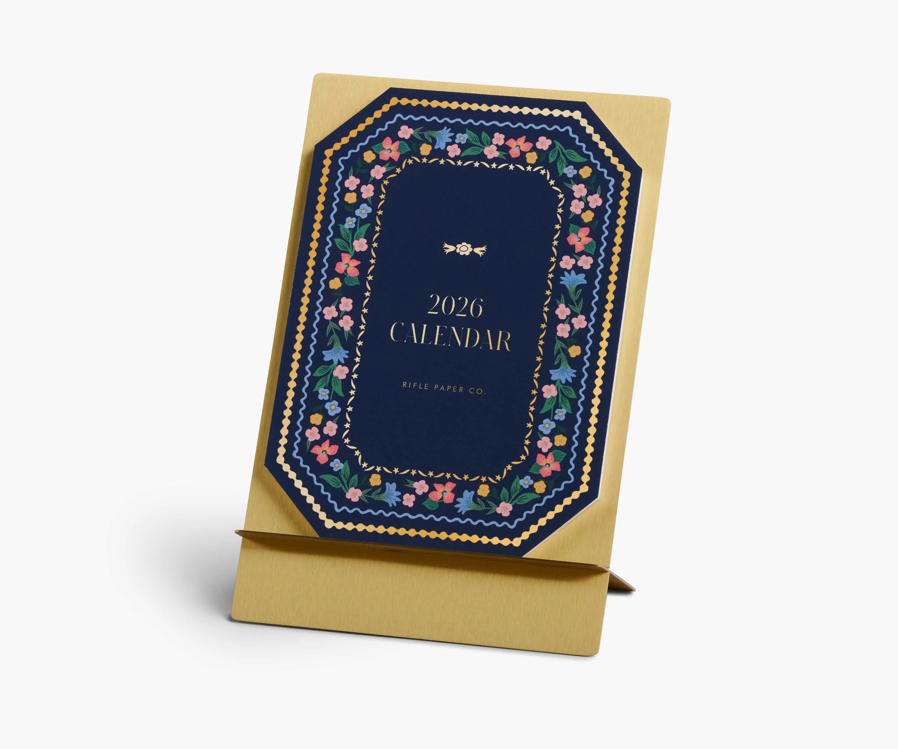 2026 Brass Easel Desk Calendar - Wildwood