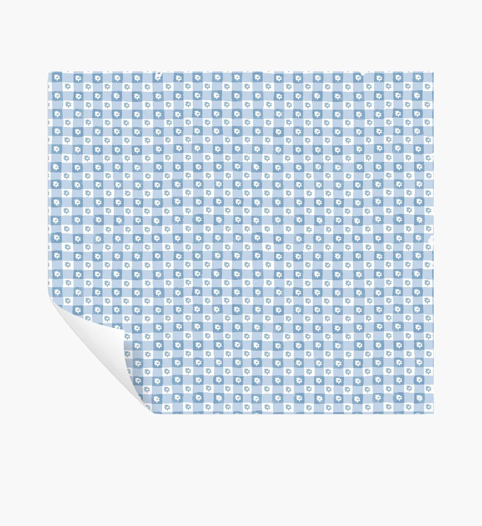 Daisy Gingham Peel & Stick Wallpaper - Blue