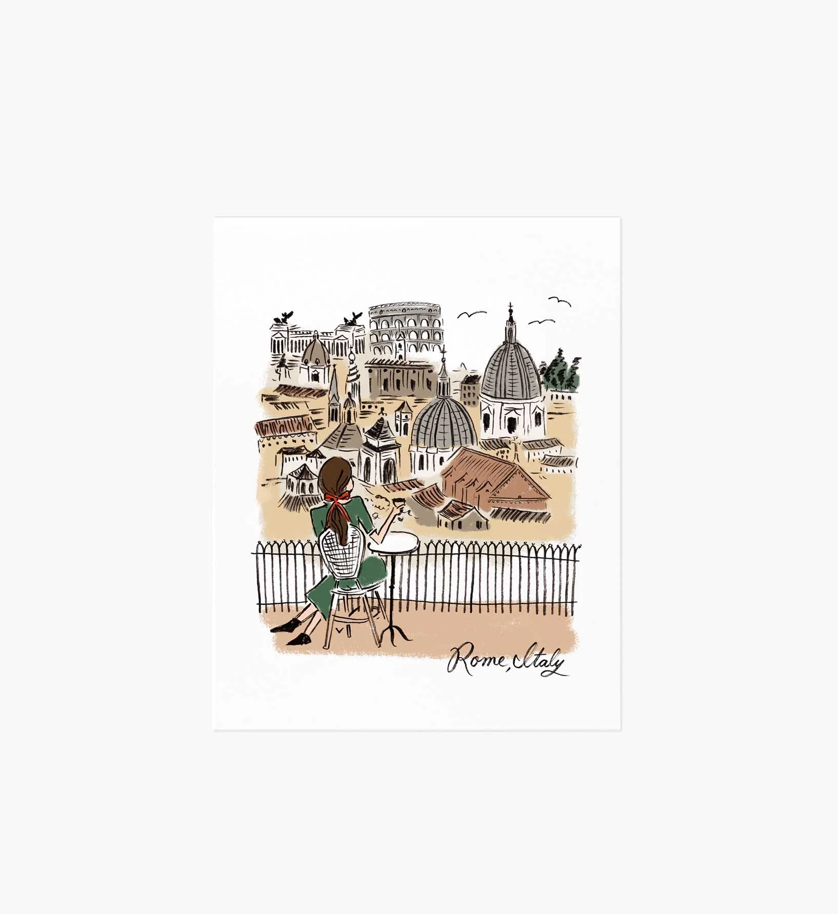 Rome Travel Sketch Art Print