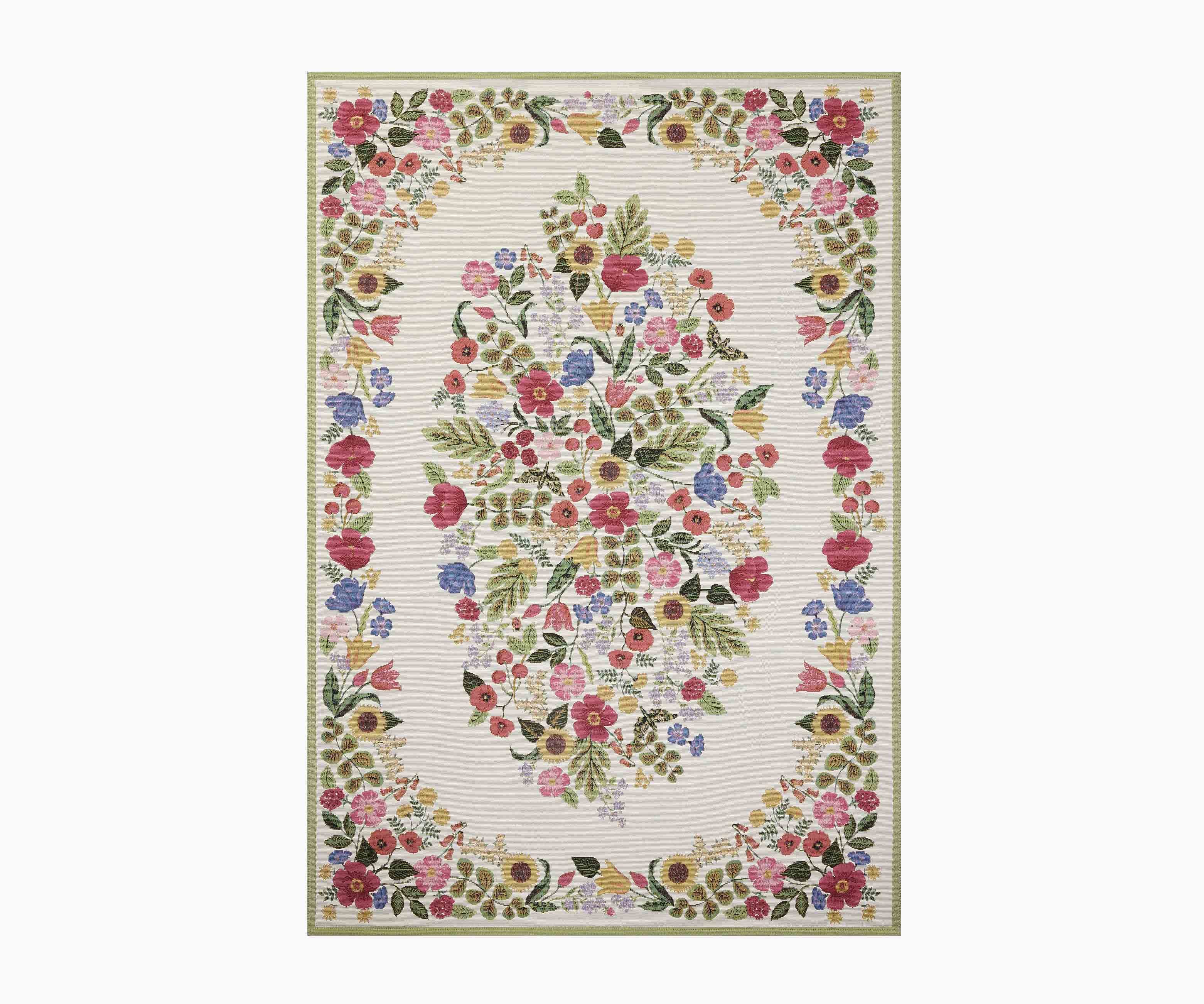 Perennial Blossom Power Loomed Rug - Cream