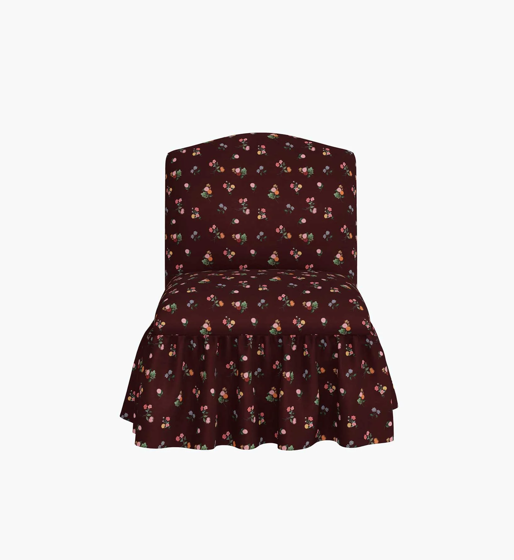 Edie Slipper Chair - Ditsy Dahlia Burgundy