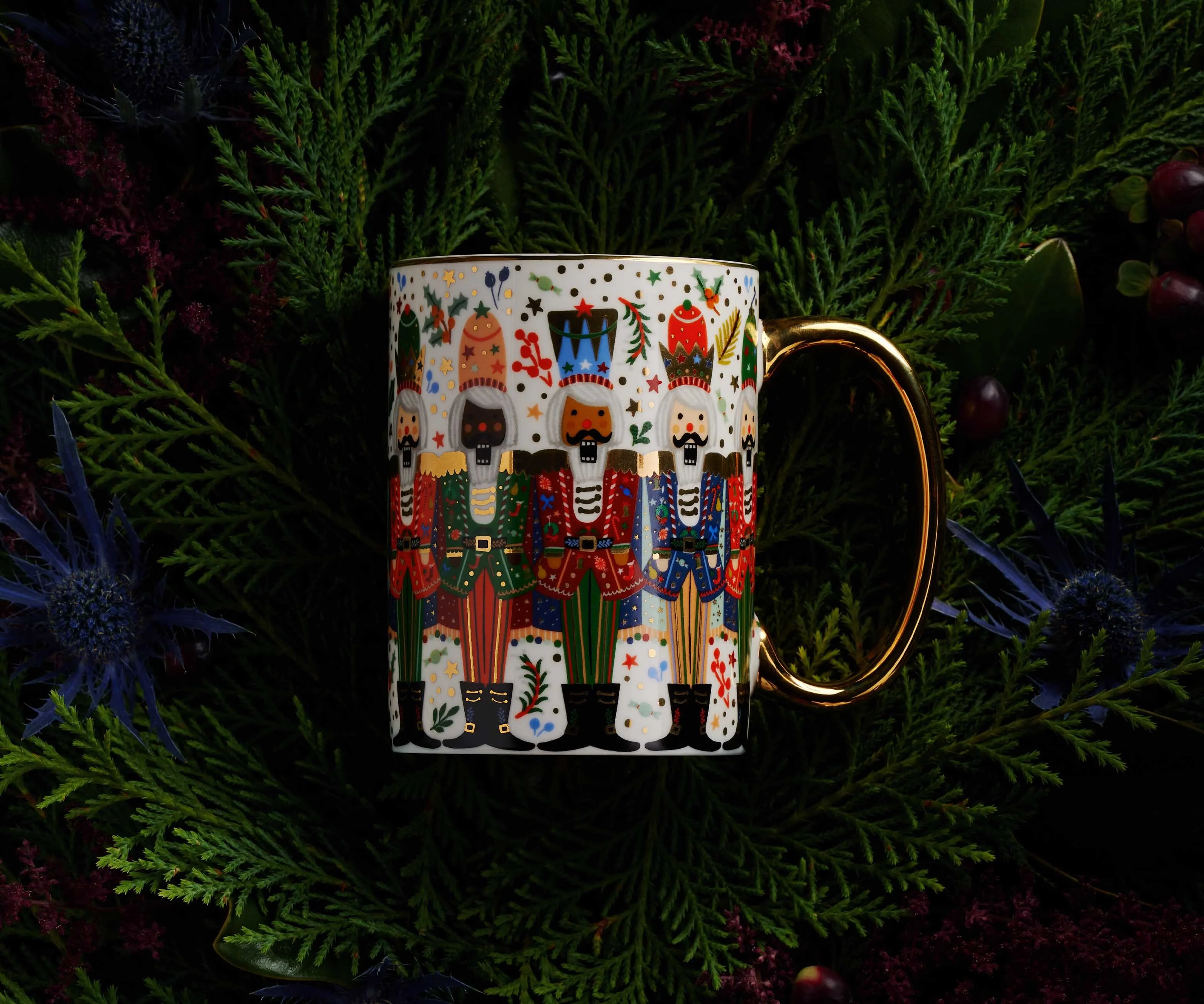 Holiday Porcelain Mug - Nutcracker Brigade